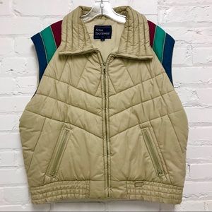 Clean Vintage JCPenney XL Striped Puffer Ski Vest